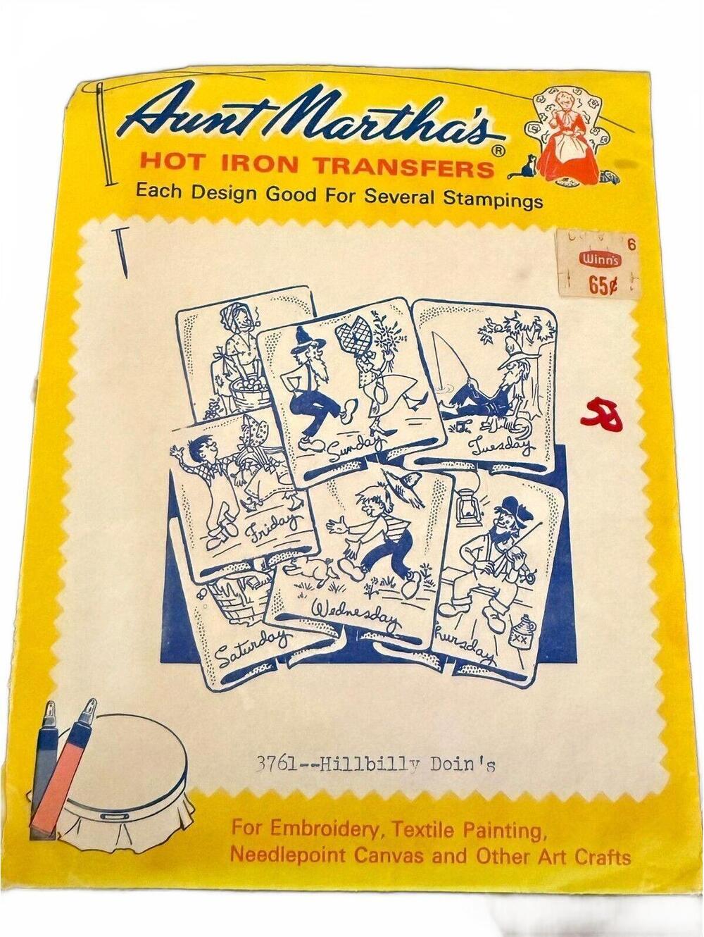 Aunt Martha's Vintage Hot Iron Transfers 3761 Hillbilly Doin's